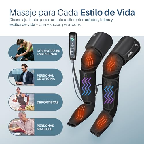 Masajeador de aire para piernas con calor y vibración