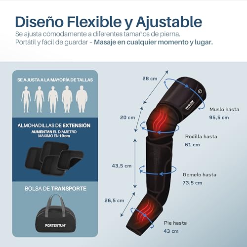 Masajeador de aire para piernas con calor y vibración